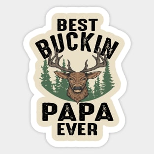 Hunting Funny Deer Best Papa Father's Day Design Sticker